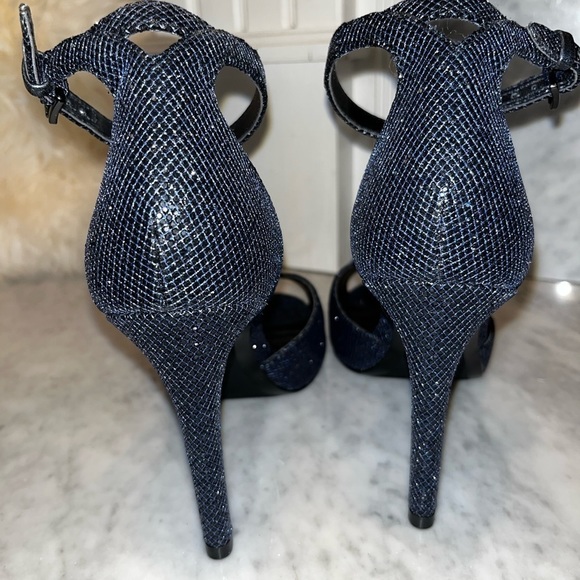 New! MK Michael Kors Cambria Dress Sandal Glitter Cobalt Blue Size 7.5 - Picture 9 of 13
